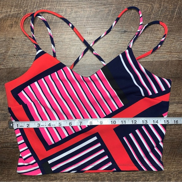 Express Crop Top Geo Strappy Shirt Women’s Size Small - Picture 2 of 9